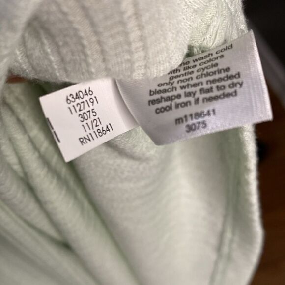 Lane Bryant Mint Green Off Shoulder Tunic Blouson-Sleeve Ribbed Knit Top - Picture 12 of 13